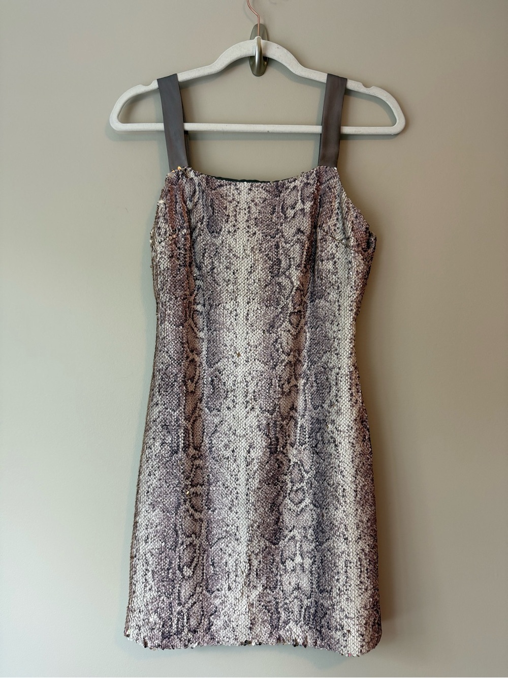 NWT Ramy Brook Adrian Dress Sz 2 Snake Sequin Mini Square Neck Party NWT